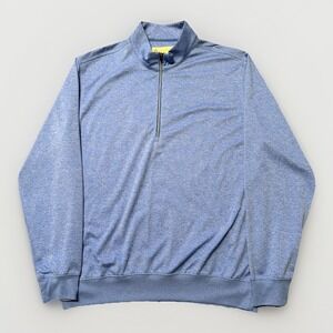 Donald Ross Quarter Zip Mens Large Pullover Sweater Blue Golf Stretch